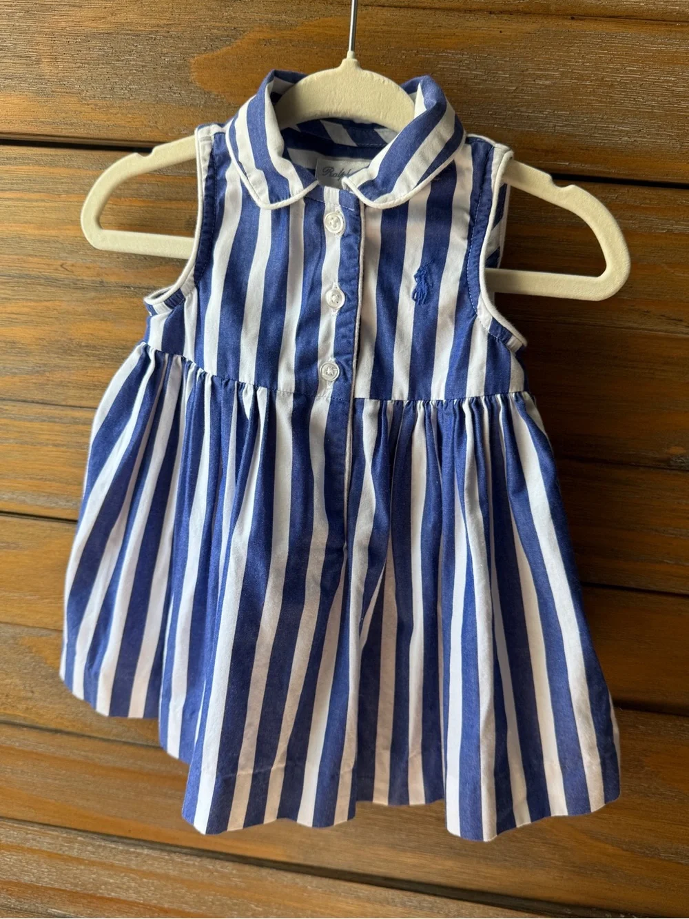 Ralph Lauren Blue and White Striped Baby Shirt